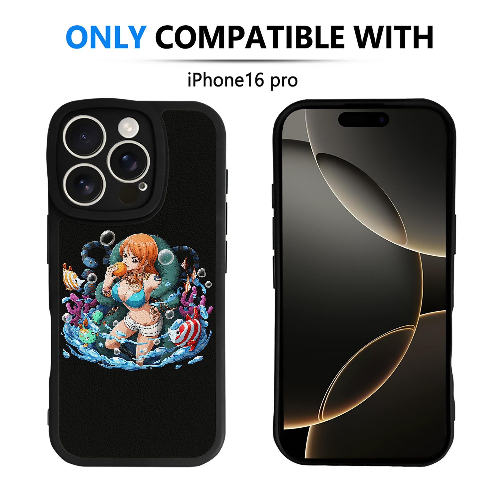 （画像用） ワンピース ナミ ONE PIECE Nami 【iPhone 16シリーズ対応】シリコンスマホケース（レザー調） 材質：シリコン
